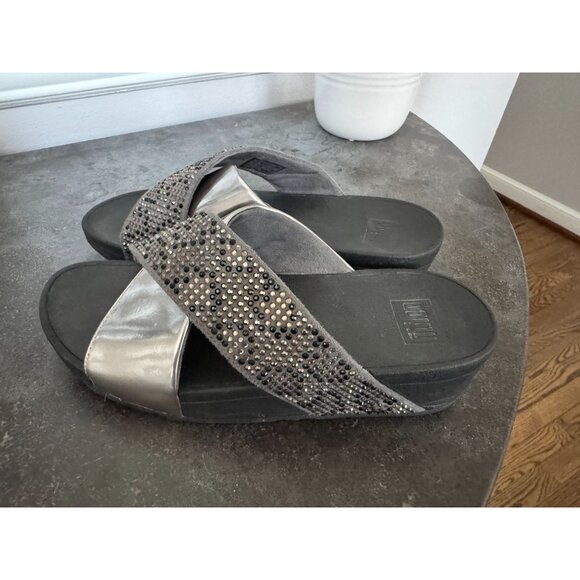 Fitflop Women’s Cross Strap Sandals Bedazzled Strap 7 - Picture 2 of 5